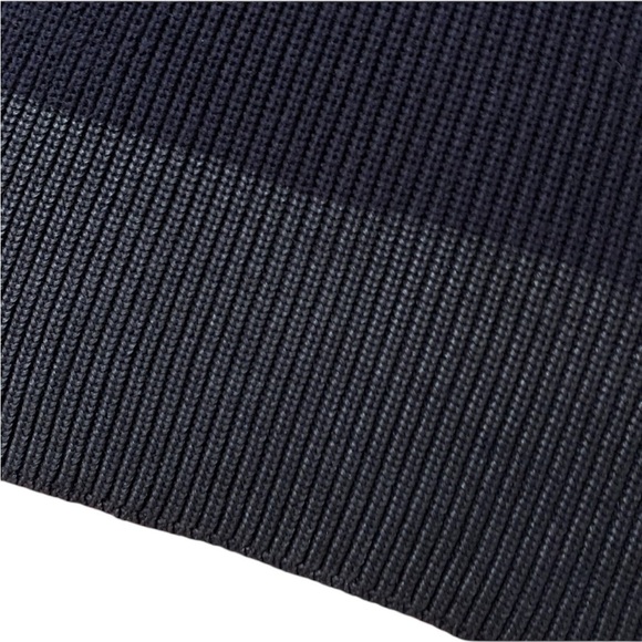 VINCE CHUNKY KNIT COLOR CONTRAST NAVY BLACK CUFFED SWEATER SIZE SMALL - Picture 6 of 9